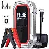 Jump Starter with Air Compressor, 5000A Peak Car Battery Jump Starter(9.0 Gas/8.0L Diesel), 160PSI 12V Jump Box Car Battery Jumper Starter Portable with Smart Jumper Cables, LED Lights, LCD Display