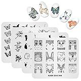 KADS Nail Art Stamp Plate Cute Animal Series Nail stamping plate Template Image Plate Nail Art DIY Decoration Tool Butterfly Dog Fox