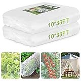 Garden Netting, 2 Pack 10x33Ft Ultra Fine Mesh Netting Pest Barrier Protection Bird Mosquito Net Plants Cover for Vegetables Fruits Flowers Crops Greenhouse Row Cover Raised Bed Patio Mesh Netting