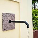 Solid Brass Made Exquisite Handcrafted Waterfall Fishhook Spout for Landscape, Water Fountain Spout Scupper Luxury Decoration for Pools, Ponds, Water Walls (Black)