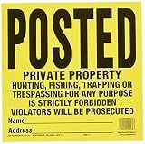 Hy-Ko Products PP-1 Posted Private Property Tyvek Sign 10 PC Value Pack 11" x 11" Yellow, 10 Pieces