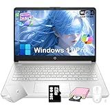 HP 2025 14 inch Everyday Laptop Computer for Student & Business - AI-Powered 1-Y Office 365 • Intel Quad-Core CPU • Ultra-Light • 16G RAM • 384G Storage (128G UFS+256G SD Card) • Win 11 Pro • Silver