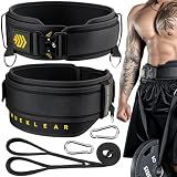MANUEKLEAR 2-in-1 Weightlifting Belt & Dip Belt with 36.7 IN Rope, Double-Layer Weight Lifting Belts, Powerlifting Gym Weighted Belt for Pull Up Squat (Midnight Black, M(30-33in))