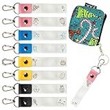 OLYCRAFT 8Pcs Personalized Name Tags Hooks 5.1x0.8 Inch Line Drawing Theme Backpack Name Tags Labels PU Leather and Cotton Name Tags Name Tags Keychain ID Tags for Backpacks Water Bottles