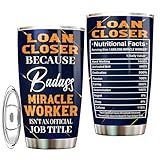 MONIZILUCKY Loan Closer Tumbler 20oz – Stainless Steel Insulated Travel Mug for Men & Women, Coffee Cup Gift for Loan Closer, Work, Office, Retirement, Birthday, Christmas, Appreciation