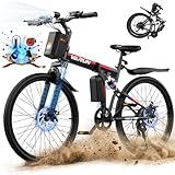 VARUN Folding Electric Bike for Adults - Peak 750W Motor Electric Bike, Foldable Ebikes with 48V Long Range Battery, Up to 20+MPH 50 Miles, 7-Speed Gears & Dual Hydraulic Suspension