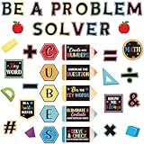 Janlaugh 58 Pcs Math Bulletin Board Set Math Keyword Symbol Poster Problem Solving Bulletin Board Decor Paper Cutout Sign for Educational Teaching Tool Teacher Supplies Wall Decor(Vibrant)