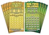Larkmo Prank Gag Lottery Tickets - 8 Total Tickets, 4 of Each Winning Ticket Design, These Scratch Off Cards Look Super Real Like A Real Scratcher Joke Lotto Ticket, Win 10,000 or $50,000