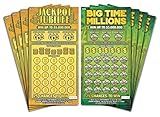 Larkmo Prank Gag Lottery Tickets - 8 Total Tickets, 4 of Each Winning Ticket Design, These Scratch Off Cards Look Super Real Like A Real Scratcher Joke Lotto Ticket, Win 10,000 or $50,000