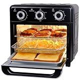 10QT Air Fryer Toaster Oven Combo, Air Fryer Oven with 5 in 1 Functions, 3 Knob Control & Visible Window, 3-Layer Cooking, Countertop Airfryers Ideal for small kitchen,Cooks 6 Toast slices at once