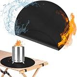 20" Tabletop Fire Pit Mat for Solo Stove Mesa XL, Table Top Protector-Black