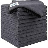 HOMEXCEL Microfiber Cleaning Cloth 12 Pack, 12.5 x 12.5 inch Microfiber Towels for Cars, Ultra Absorbent Washing Cloth, Lint Free Streak Free Cleaning Rags for Car, Kitchen, and Window (Grey)