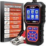 Acclope BT60 PRO Car Battery Tester 6V/12V/24V, 2–120Ah, 100–3000 CCA, Alternator & Starter/Charging System Analyzer, Automotive Load Test, QR Cloud Report (No App), for Car Truck Motorcycle Marine/RV