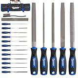 Pacmann 32PCS Metal File Set, Diamond Steel Needle Files, Wood Rasp, 4 Way Riffler File, Sandpapers, Wire Brush with Tool Bag for Metal, Wood, Plastic, Jewelry Carving, Polishing