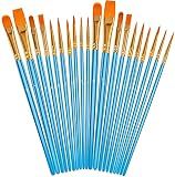 Soucolor Acrylic Paint Brushes Set, 20 Pcs Pointed Tip Artist Paintbrushes