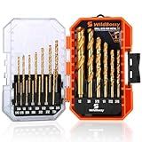 M35 Cobalt Drill Bit Set 20PCS(1/16"-1/2") High Speed Steel Jobber Length Drill Bit Kit for Hardened Metal with Index Storage Case