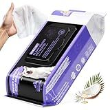 HICC PET Wipes for Dogs and Cats, Vet-Recommended Pets Cleaning Wipes, Deodorizing Hydrating, Nourishes Smoothes Fur, Fermented Coconut Oil Grooming Paws, Body and Butt, Thicken, Rose, 100 Count