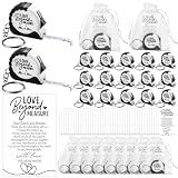 Loetere 50 Sets Wedding Favor Tape Measure Keychains Gifts