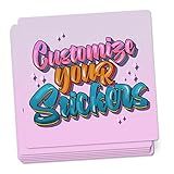 Hot4TShirts Company Logo Stickers Customized Labels for Business — Custom Vinyl Sticker — Customizable — Personalized Image Waterproof (Square)