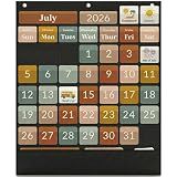 The Ultimate Classroom Calendar Pocket Chart for Kids - Beautiful Calendar with Educational Cards for Easy Learning - Fun Boho Classroom/Teacher Must Have Supplies That Fits Nicely w/Any School Decor