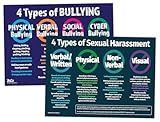 ZOCO – Workplace Respect & Compliance Posters (2-Pack) – Anti-Bullying & 4 Types of Sexual Harassment Signs – Laminated 12x18 HR Office Wall Decor – Employee Awareness & Training Tools