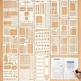 ZJO Flexible Record Template Set 18 Pcs, Journal Ruler and Drafting Tools for DIY Planning, Soft Plastic Stencils for Making Checklists, Lines and Dot Grid Layout