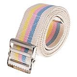 COW&COW Transfer and Gait Belt 60inch with Metal Buckle - Transfer Walking and Standing Assist Aid for Caregiver Nurse Therapist 2 inches(Pastel Stripe)