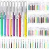 Patelai 100 Pieces Braces Dental Brush for Cleaner Interdental Toothpick Dental Tooth Flossing Head Oral Hygiene Flosser Toothpick Cleaners Tooth Tool(Mixed Colors,Mixed Sizes)
