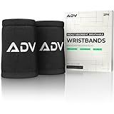 ADV Tennis Wristbands with New Age Polyester Cotton Blend - Ultra Absorbent Wrist Sweatbands - Doublewide & Slim Wrist Bands for Sweat - 4 Pack or 2 Pack (2-Pack Black, M/L)