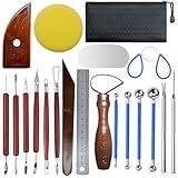 Langqun Clay Sculpting Tools,20Pcs Pottery Tools Kit, Polymer Clay Tools,Pottery Ribs, Air Dry Clay Tools for Sculpting, Modeling, Carving, Modeling