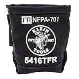 Klein Tools 5416TFR Tool Bag, Flame Resistant Canvas Bag for Bolt Storage with Double Reinforced Bottom and Tunnel Connect, 5 x 10 x 9-Inch