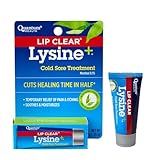 Quantum Health Lip Clear Lysine+ Cold Sore Treatment Soothe & Moisturize Mouth Sores - L-Lysine Menthol Calendula & Propolis Ointment - Transparent Fever Blister Healing Balm - 0.25 Oz