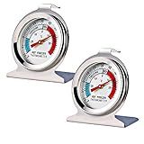 2 Pack Refrigerator Freezer Thermometer Large Dial Analog Thermometer