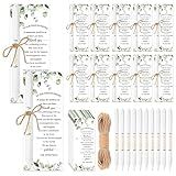 Tenceur 50 Sets Wedding Bridal Shower Pens for Guests with Thank You Cards and Twine Wedding Reception Party Favors Retractable Ballpoint Pens Bulk Black Ink for Proposal Bachelor Party Supplies