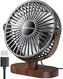SWEETFULL Small USB Desk Fan, Desktop Table Fan, Quiet Office Mini - Black