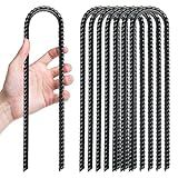 Gtongoko Trampolines Wind Stakes 8 Pack 12 Inch,Heavy Duty U Shaped Rebar Tent Stakes Ground Anchors Galvanized Steel Safety Trampoline Anchors for Camping Tents, Soccer Goals