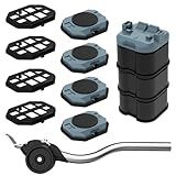 Furniture Lift Mover Tool, Heavy Duty Furniture Lifter and Movers Set with Sliders - Easily Move Heavy Items on Hardwood Flooring and Carpet (Grey Blue)