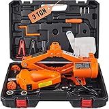 VEVOR Electric Car Jack, 3 Tons /6600 lbs 12V Electric Scissor Jack with Electric Impact Wrench, Double Saddles with Remote Control, Portable Car Jack for Sedan, SUV, Truck Tire Change Replacement
