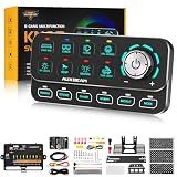 Auxbeam KS-80 8 Gang Switch Panel with Rotary Knob, Universal RGB Backlit Control Panel with 4 Triggers & 4 Modes Toggle/Momentary/Pulse/SOS, Chase Light & Dimming Relay for Truck Boat Marine Off-Road