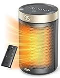 DREO Space Heater, Portable Electric Heaters for Indoor Use with Thermostat and Remote, 2024 Upgraded, Digital Display, 12H Timer, 5 Mode, 1500W PTC Ceramic Fast Safety Heat for Office Bedroom Home