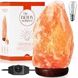 Himalayan Salt Lamp for Bedroom Large 8-10 Inch Pink Salt Rock Lamp with Dimmer, Wooden Base & Spare Bulbs | Calming Ambient Night Light | Thoughtful Wellness Gift for Women, Home, or Office