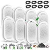Cat Water Fountain Filter Replacement, 8 Pcs Pet Water Fountain Filters with 8 Pcs Sponges Foam for 67oz/2L & 108oz/3.2L Stainless Steel Automatic Cat Water Fountain Dispenser Filters