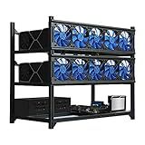 Kingwin Miner Rig Case Frame 12 GPU – Premium Stackable Aluminum Mining Rig Enclosure for Efficient Crypto Mining, Test Bench PC Case.