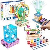Poraxy 4 in 1 STEM Kits for Kids Ages 5-7 8-10 8-12,3D Wooden Puzzles, Science Project Model Craft Building Engineering Kit,STEM Toys for Ages 8-13,Birthday Gifts for Girls 6 7 8 9 10 11 12 Year Old
