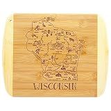 Totally Bamboo A Slice of Life Wisconsin Engraved Map Cutting Board