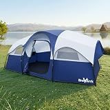BravArrk Camping Tent for 8 Person, 3 Room Family Tent with Rainfly | 14 x 9 x 6 ft, PU3000MM Waterproof,Large Roomy Tents with Divided Curtain,Portable Outdoor Tent for Families Car Camping