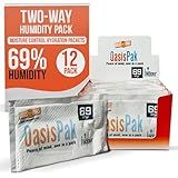 Oasis Pak Two-Way Humidity Packs - Ultimate Moisture Packs for Storage - Prevent Overdrying - Ideal Humidifier Packs & Hydration Packets - 67 Grams, 69% Humidity Level (Pack of 12)
