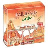 Horrible Guild Railroad Ink: Blazing Red Edition - Roll Dice and Draw Railways and Routes, 7 Rounds to Expand Your Rail Map - Expansion Dice Included, Plays with 1-6 players, 20-30 mins, Ages 8 & Up