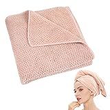 Laojbaba Microfiber Hair Towel Quick Dry Hair Towel Hair Drying Towels Suitable for All Kinds of Hair Ultra Absorbent Long and Thick Hair 20X40inch Lotus Root Pink (1pcs)