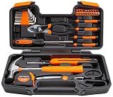 CARTMAN 39-Piece Household Tool Set, Orange Hand Kit With Storage Case